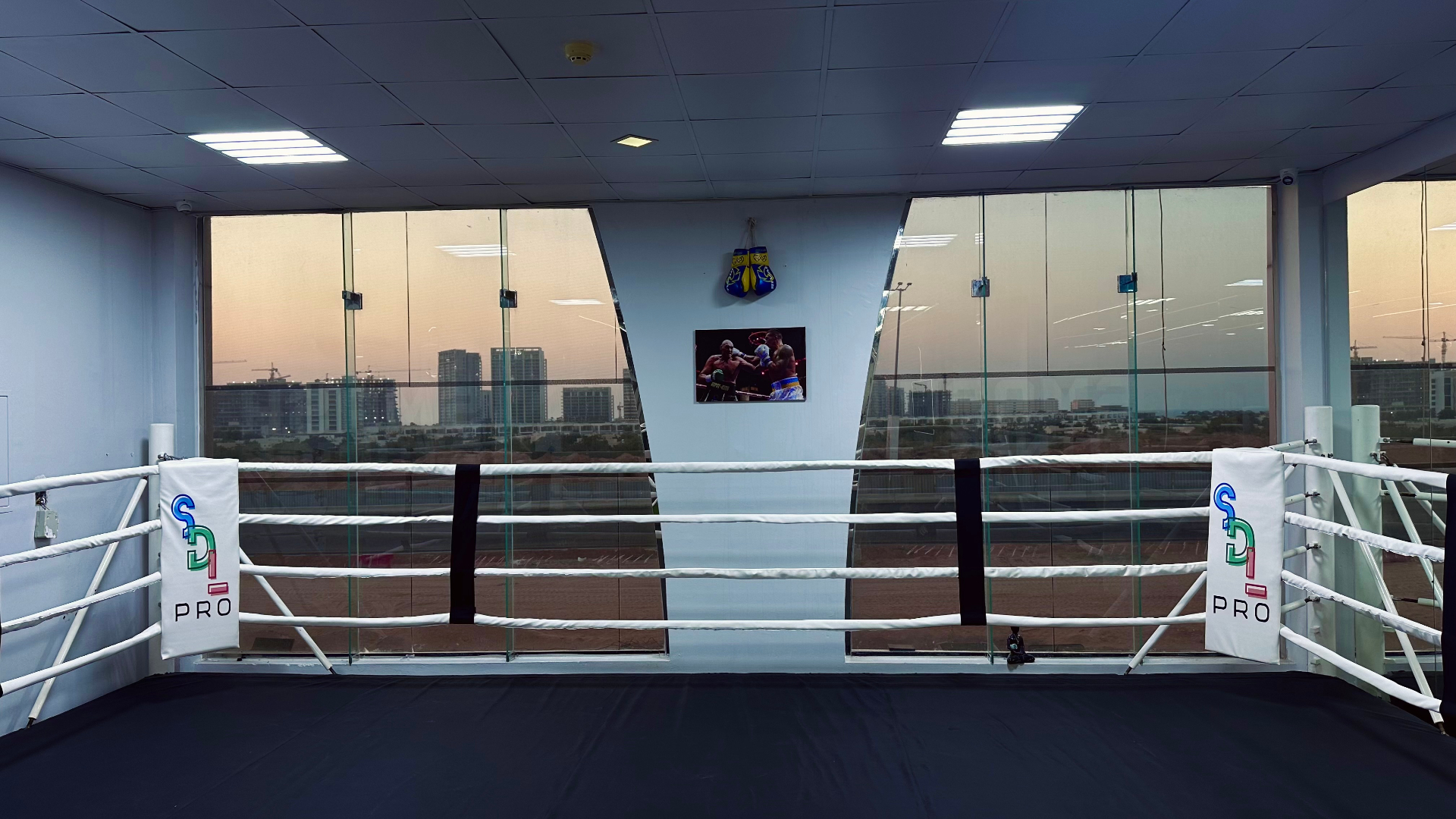 The Olympic-size boxing ring at SMASH Boxing Club in Ras Al Khaimah